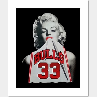 Marilyn Monroe Chicago Scottie Pippen white Posters and Art